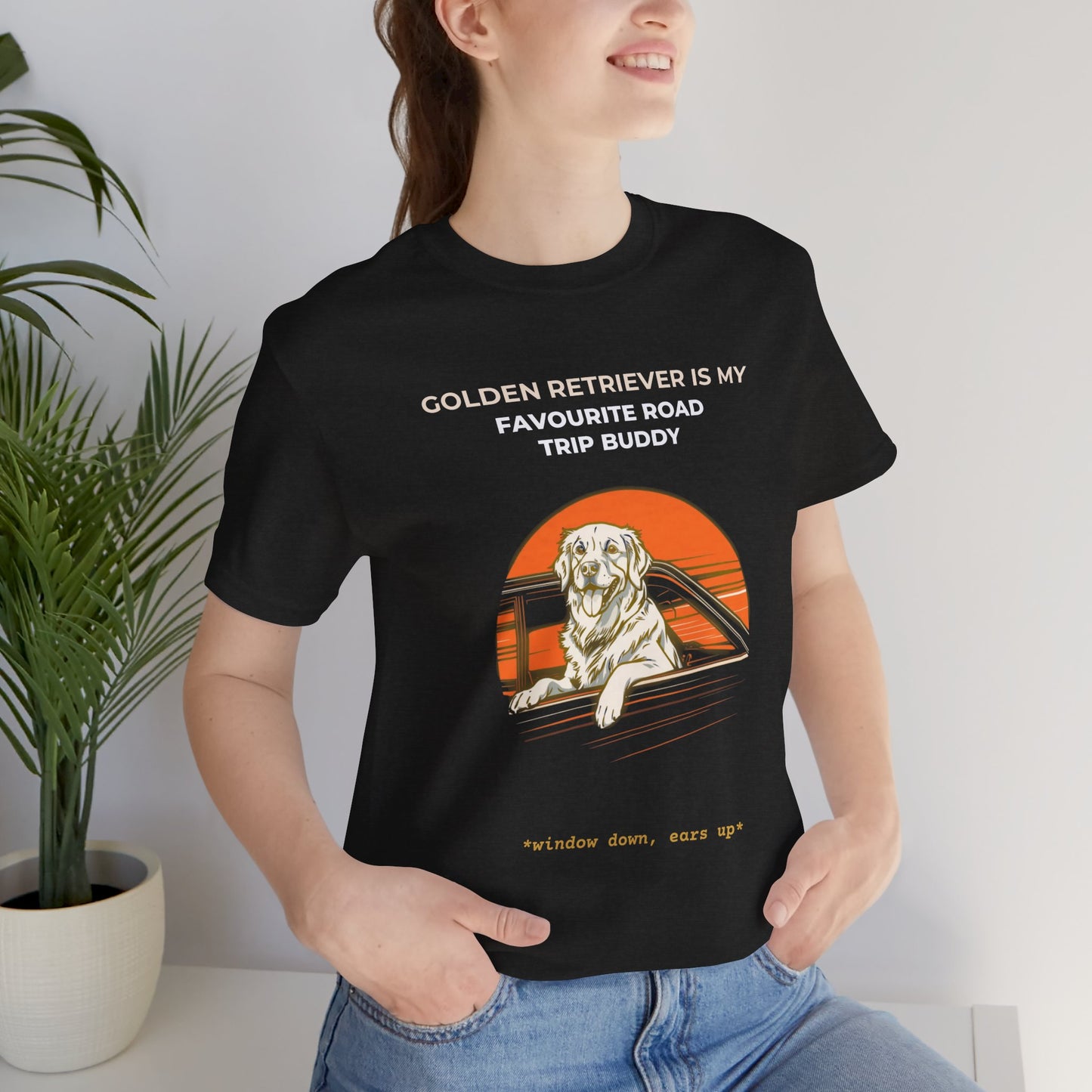 Golden Retriever Road Trip T-Shirt — "Golden Retriever Is My Favourite Road Trip Buddy"