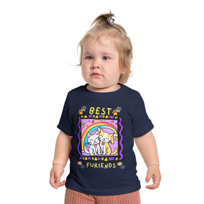 🐾 "Best Furiends" Baby T-Shirt – Soft, Adorable & Perfect for Little Animal Lovers! 🌈