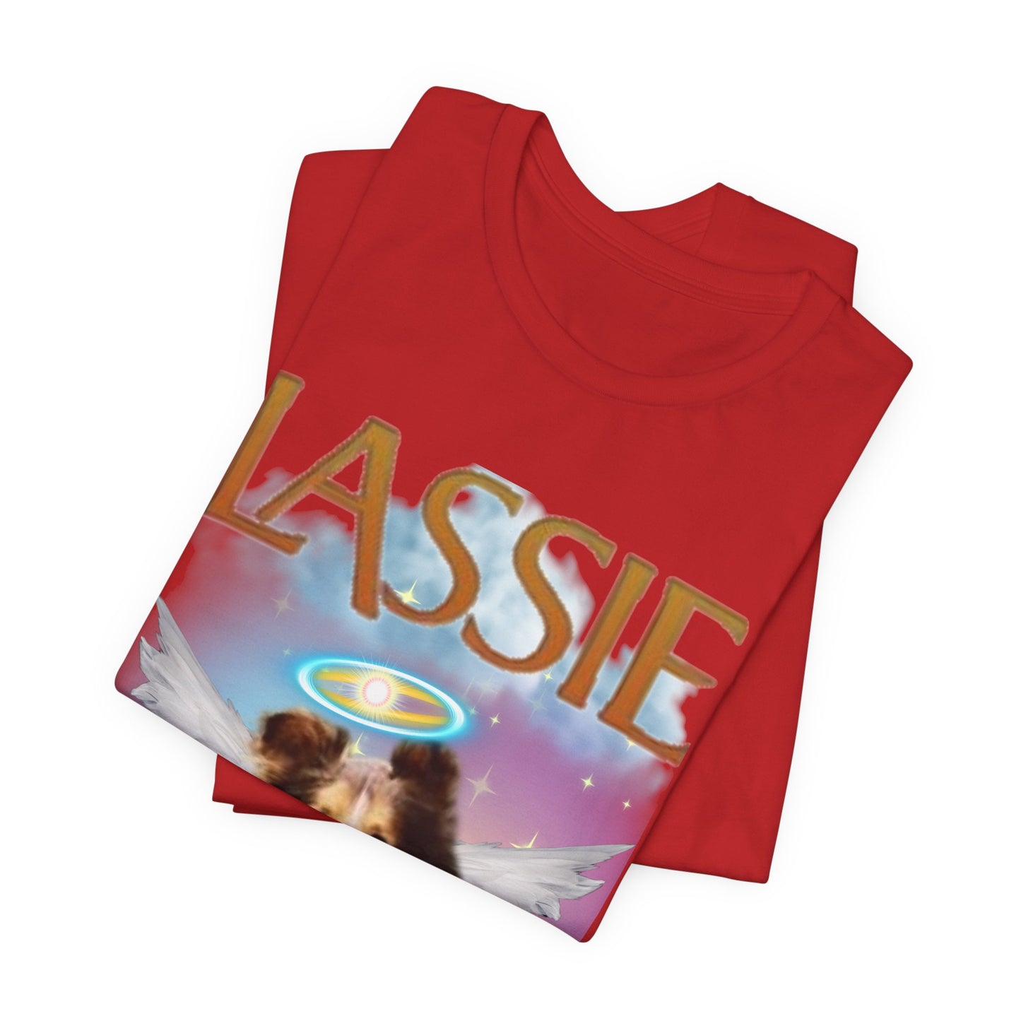 RIP Lassie T-Shirt — Natural — Collie owner tee — SniffWaggleNWalk™