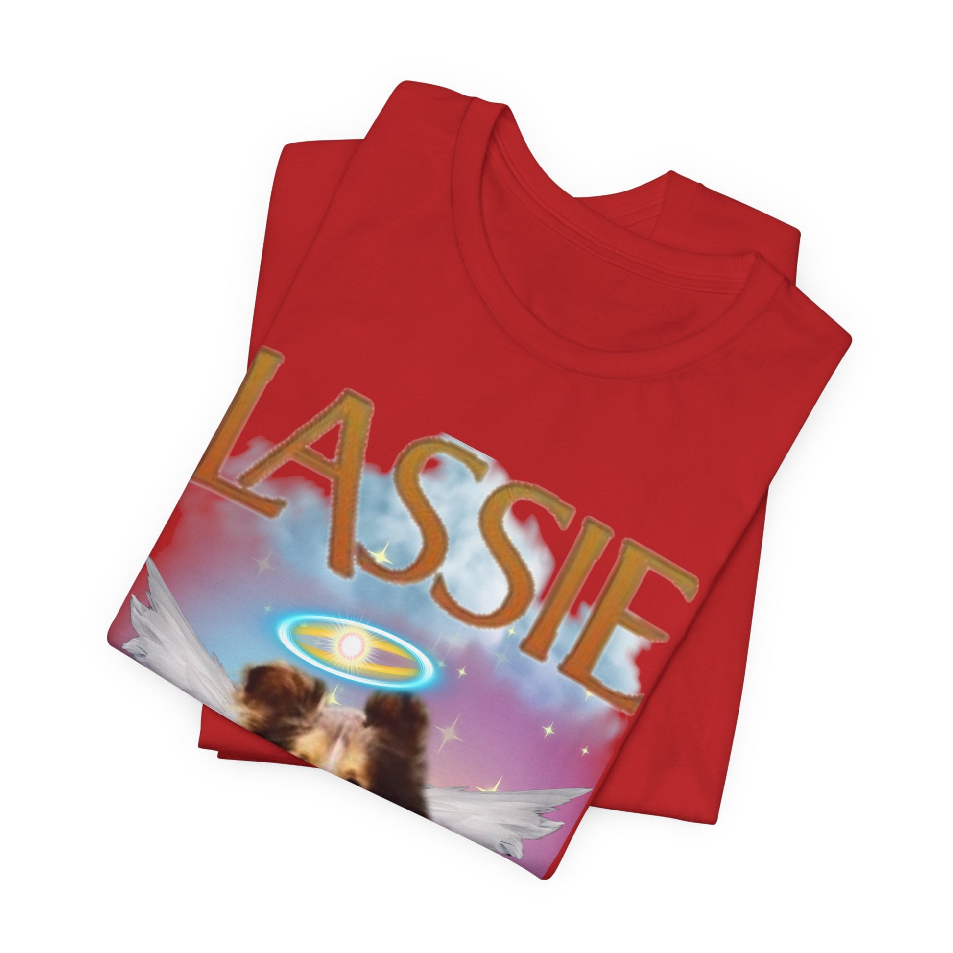 RIP Lassie T-Shirt — Natural — Collie owner tee — SniffWaggleNWalk™
