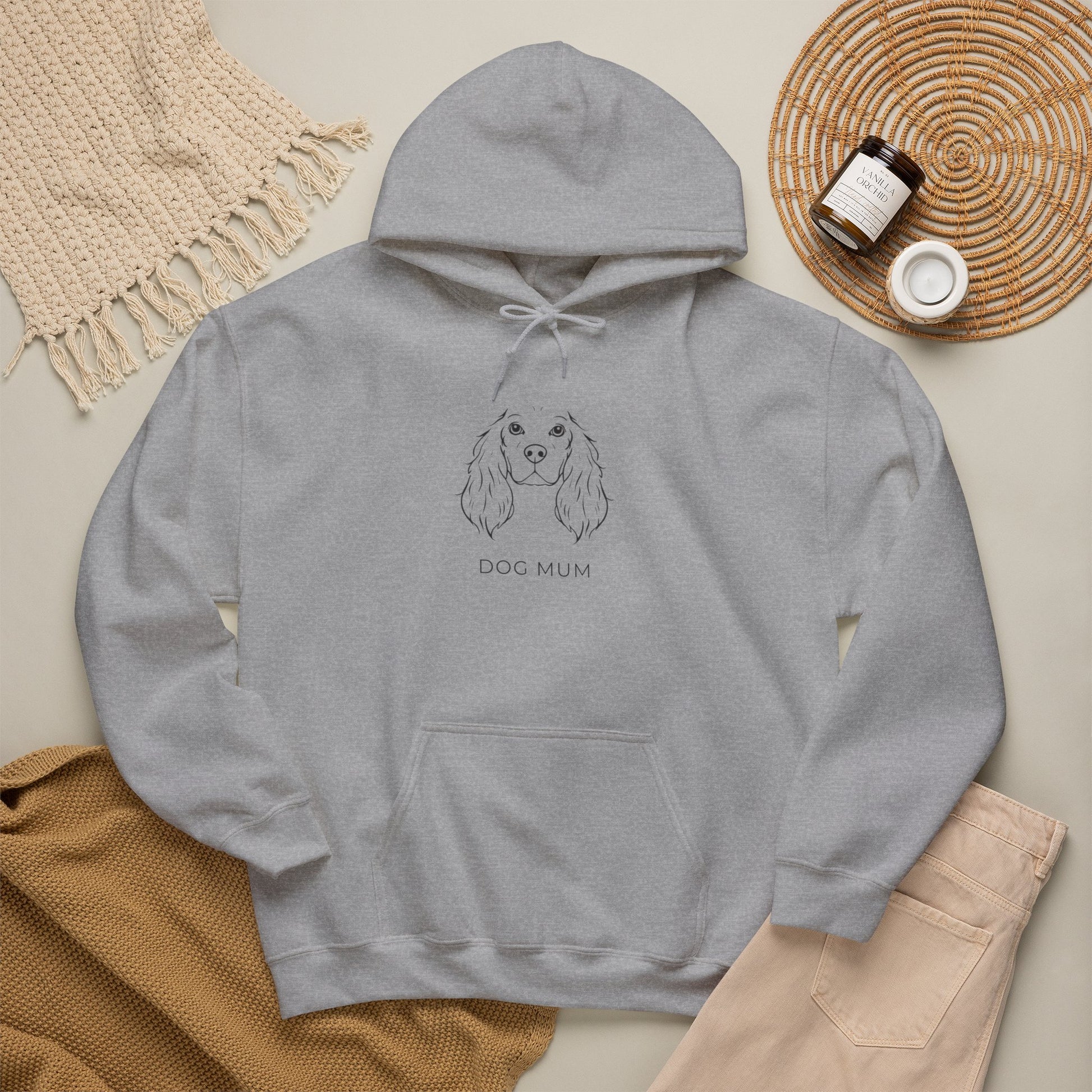 Cocker Spaniel Dog Mum hoodie blue lifestyle