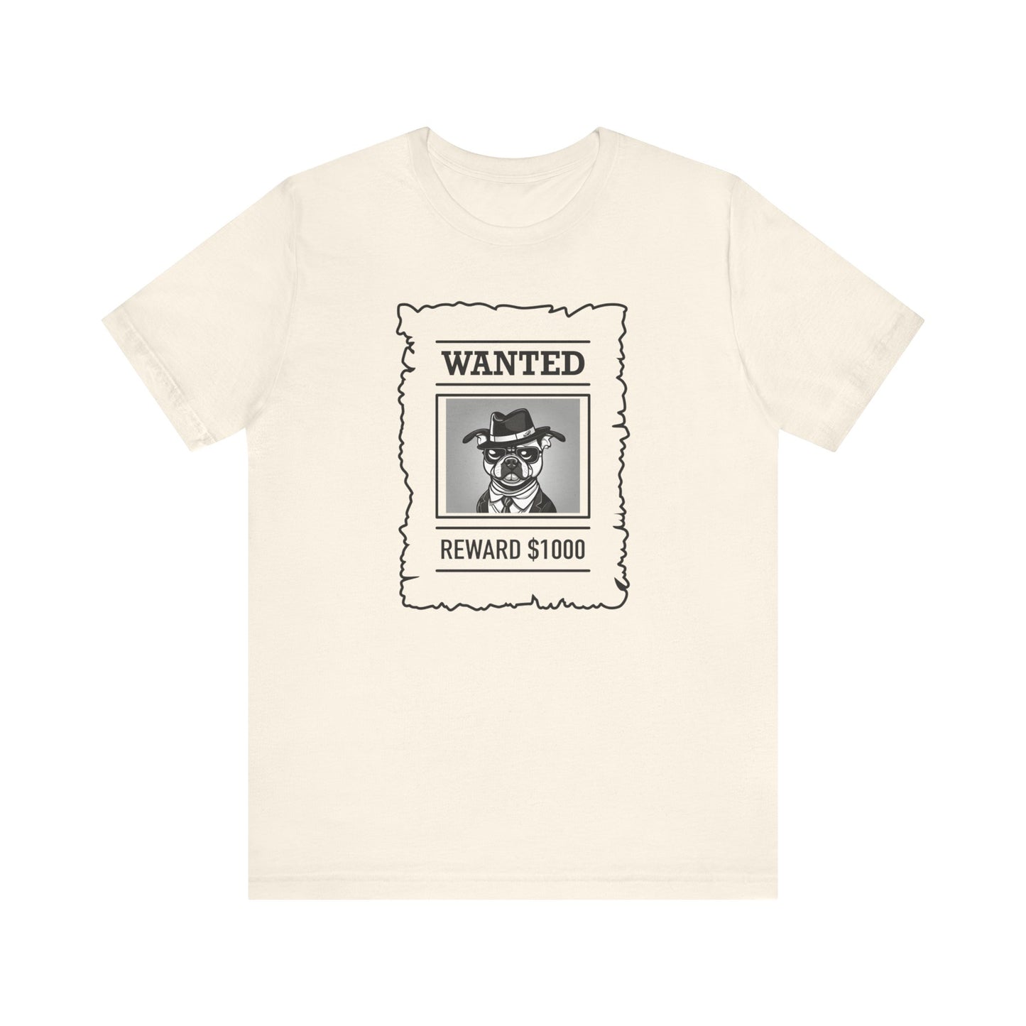 Unisex Jersey Short Sleeve "Wanted" T-shirt - Sniff Waggle And Walk