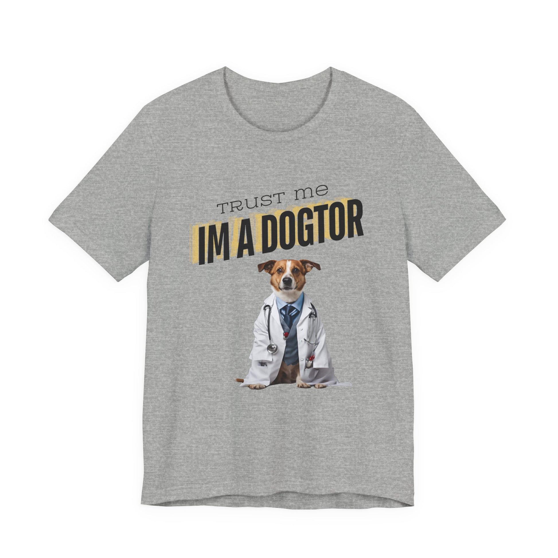 Trust Me I'm a Dogtor t-shirt in Natural, front view