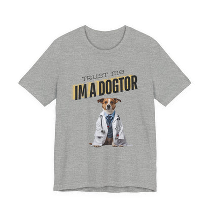 Trust Me I'm a Dogtor t-shirt in Natural, front view
