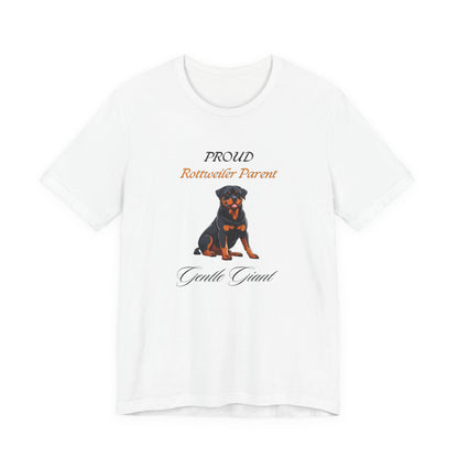 Proud Rottweiler Parent t-shirt in Yellow, front view