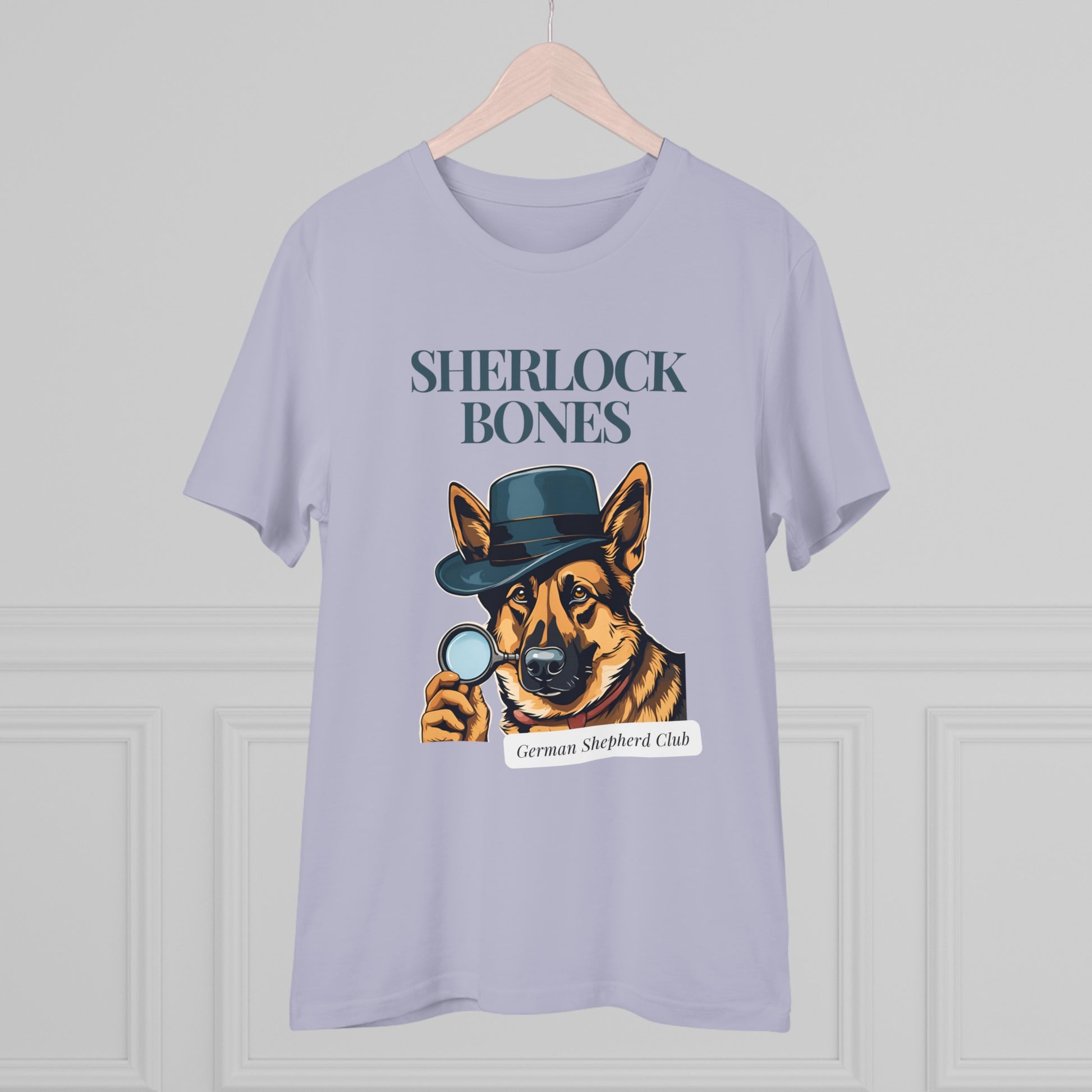 "SHERLOCK BONES" Organic Creator T-shirt - Unisex by Sniffwaggleandwalk™ - Sniff Waggle And Walk