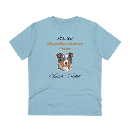 PROUD AUSTRALIAN SHEPHARD PARENT "Aussie Action" Soft Organic T-shirt - Unisex - Sniff Waggle And Walk