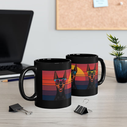 Doberman sunglasses mug detail