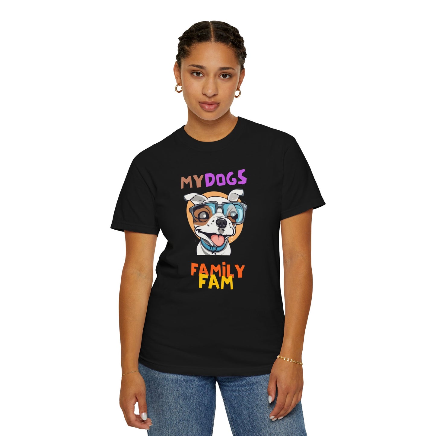 MY DOGS FAMILY FAM Unisex Garment-Dyed T-shirt - Sniff Waggle And Walk