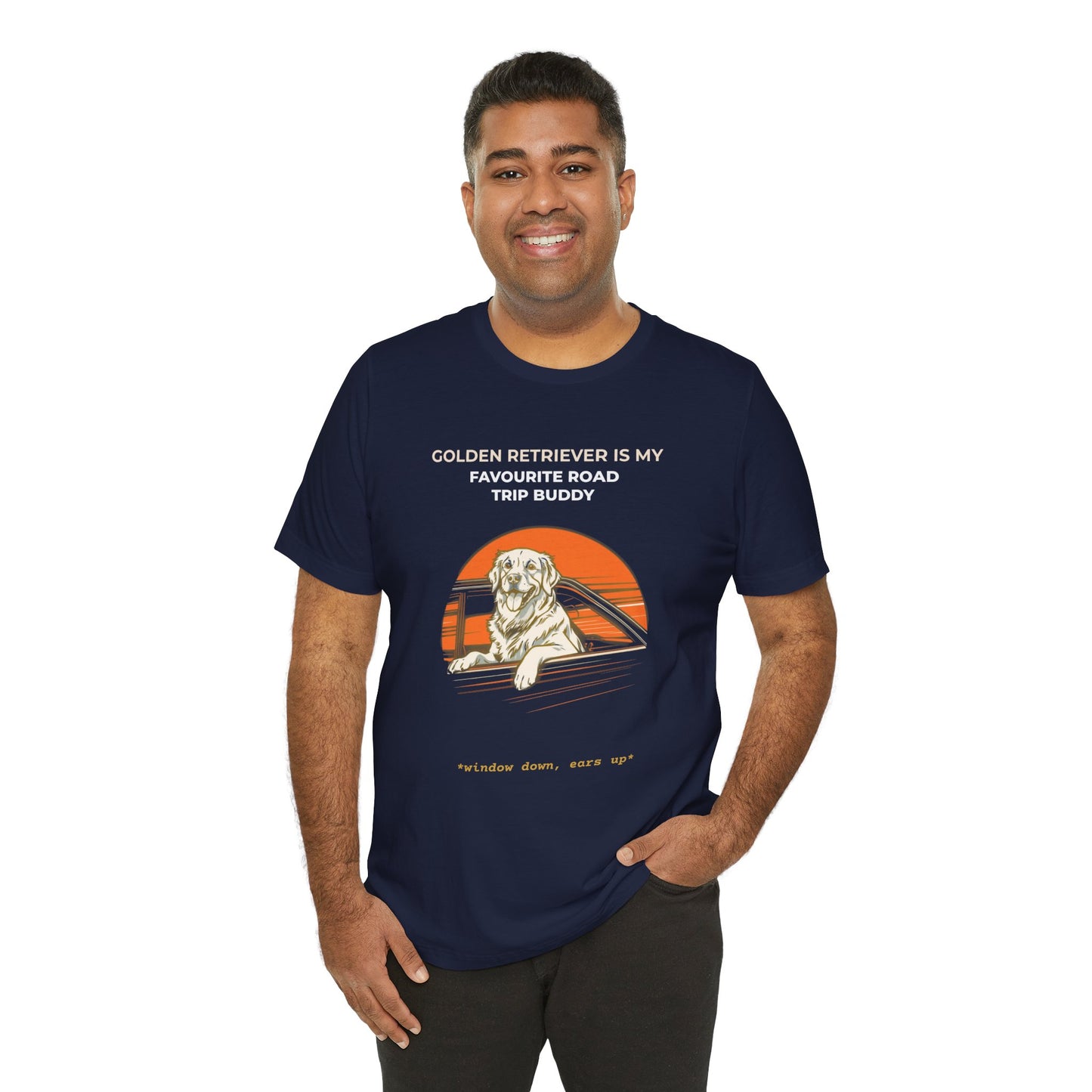 Golden Retriever Road Trip T-Shirt — "Golden Retriever Is My Favourite Road Trip Buddy"