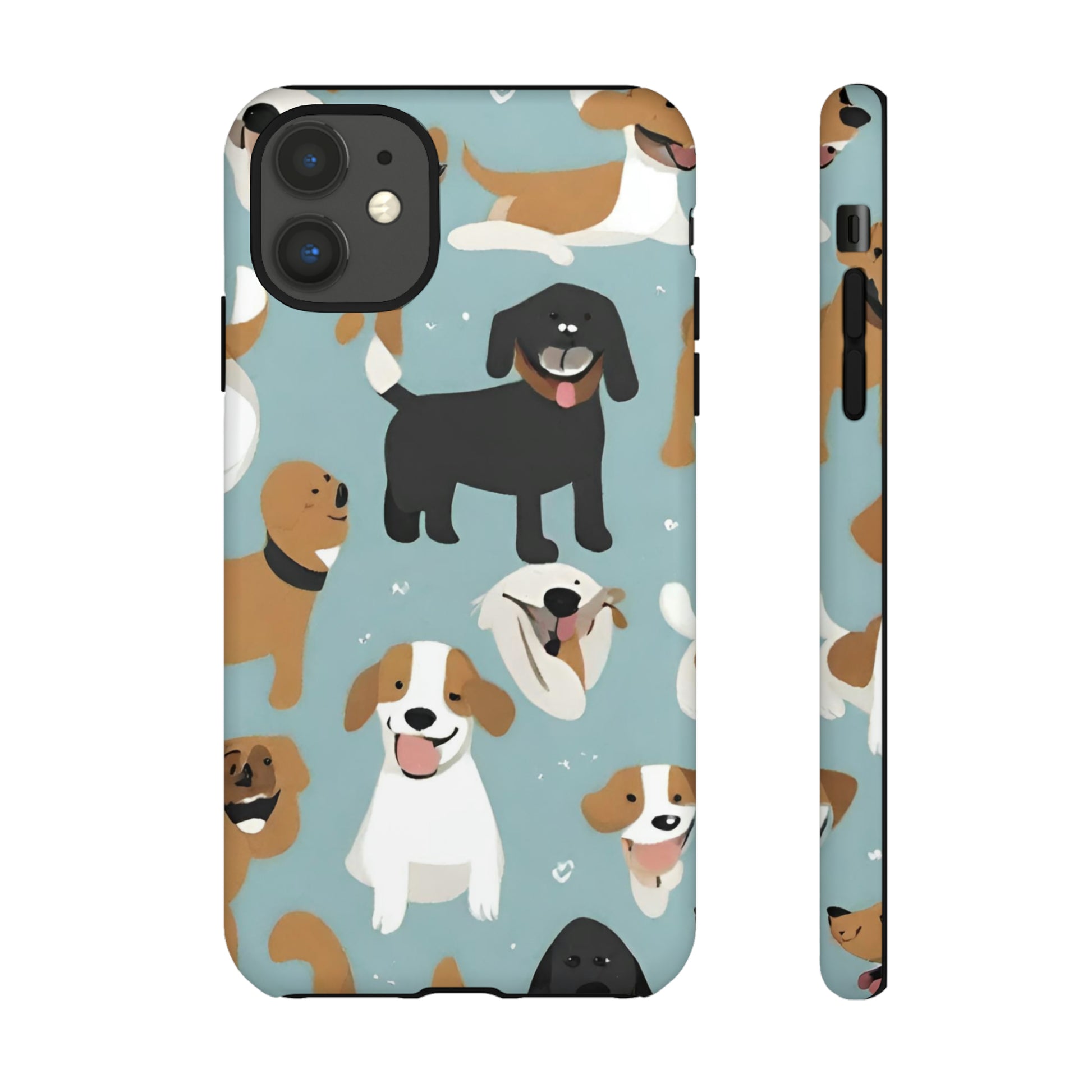 Sniffwagglendwalk™ Multi Dog Design Tough Phone Case. - Sniff Waggle And Walk