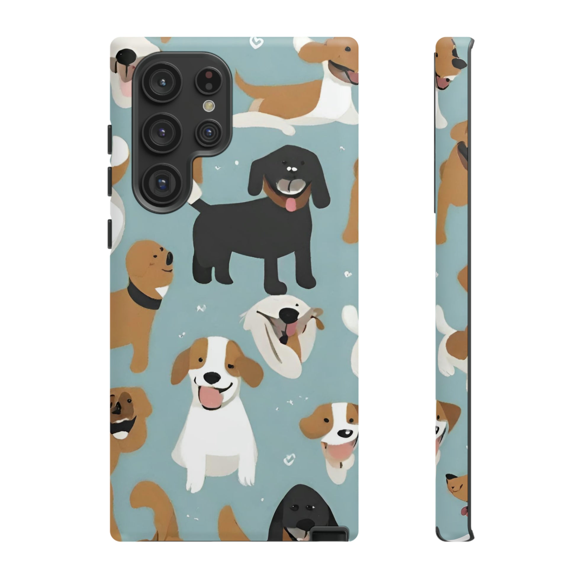 Sniffwagglendwalk™ Multi Dog Design Tough Phone Case. - Sniff Waggle And Walk