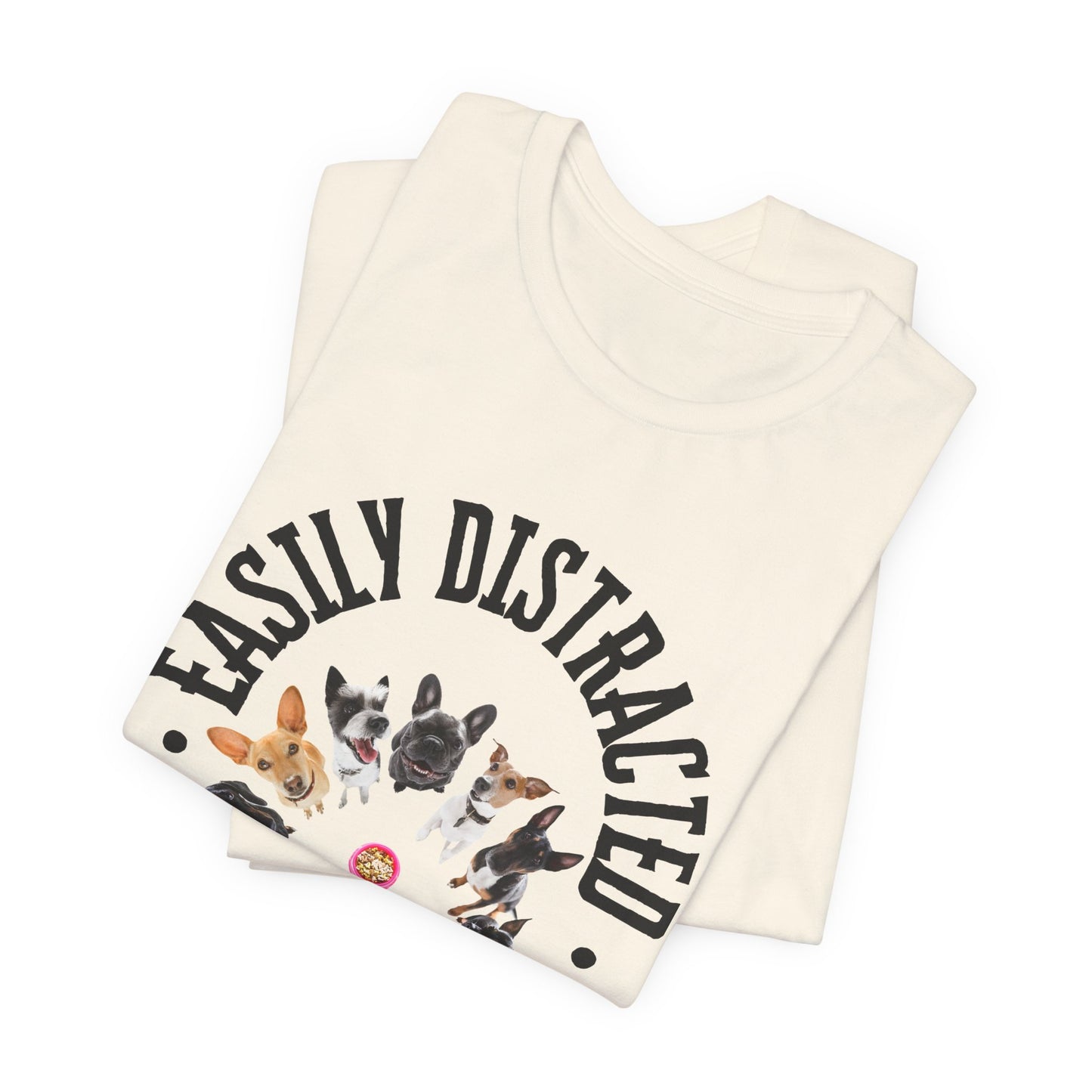 Easily Distracted by Dogs T-Shirt — Lavender Blue — lifestyle shot — SniffWaggleNWalk™