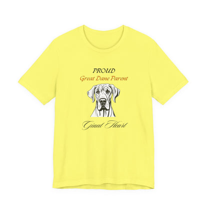Proud Great Dane Parent t-shirt in Natural, front view