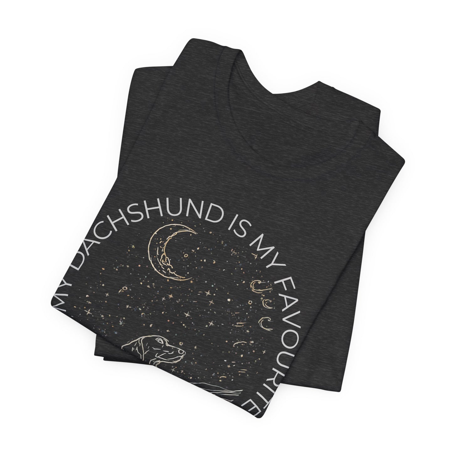 Dachshund Cosmic Companion T-Shirt — "My Dachshund Is My Favourite Cosmic Companion" Dog Lover Tee
