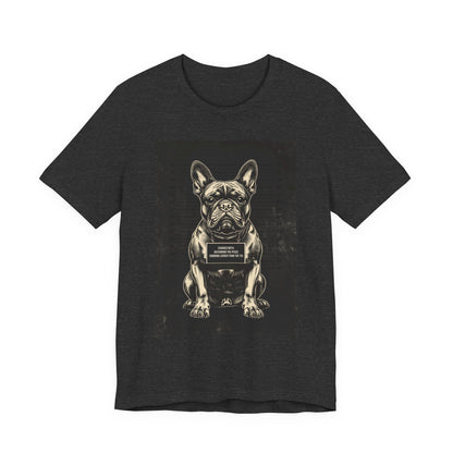 French Bulldog True Crime Night Shift t-shirt, natural, back view
