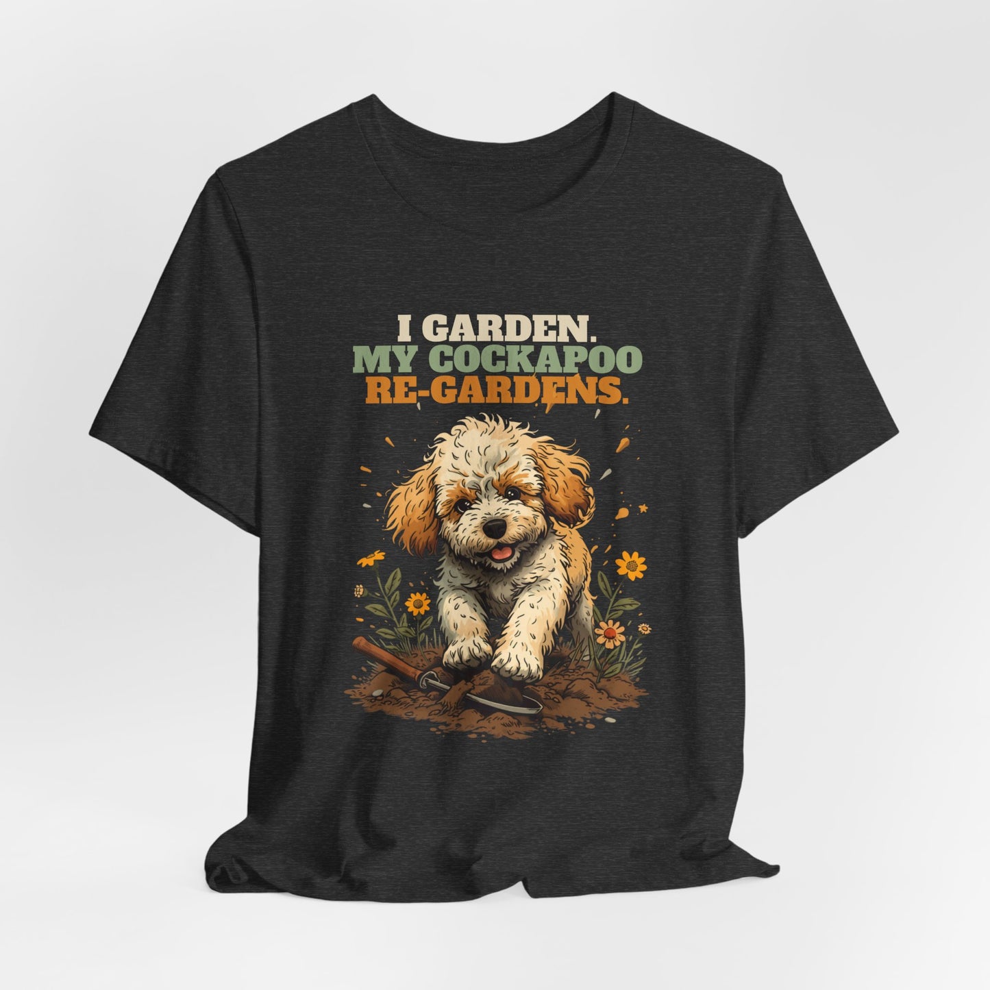 Cockapoo gardening tee black heather