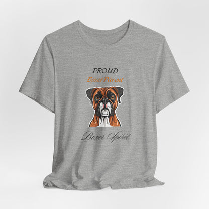 Proud Boxer Parent t-shirt back view of the organic cotton tee