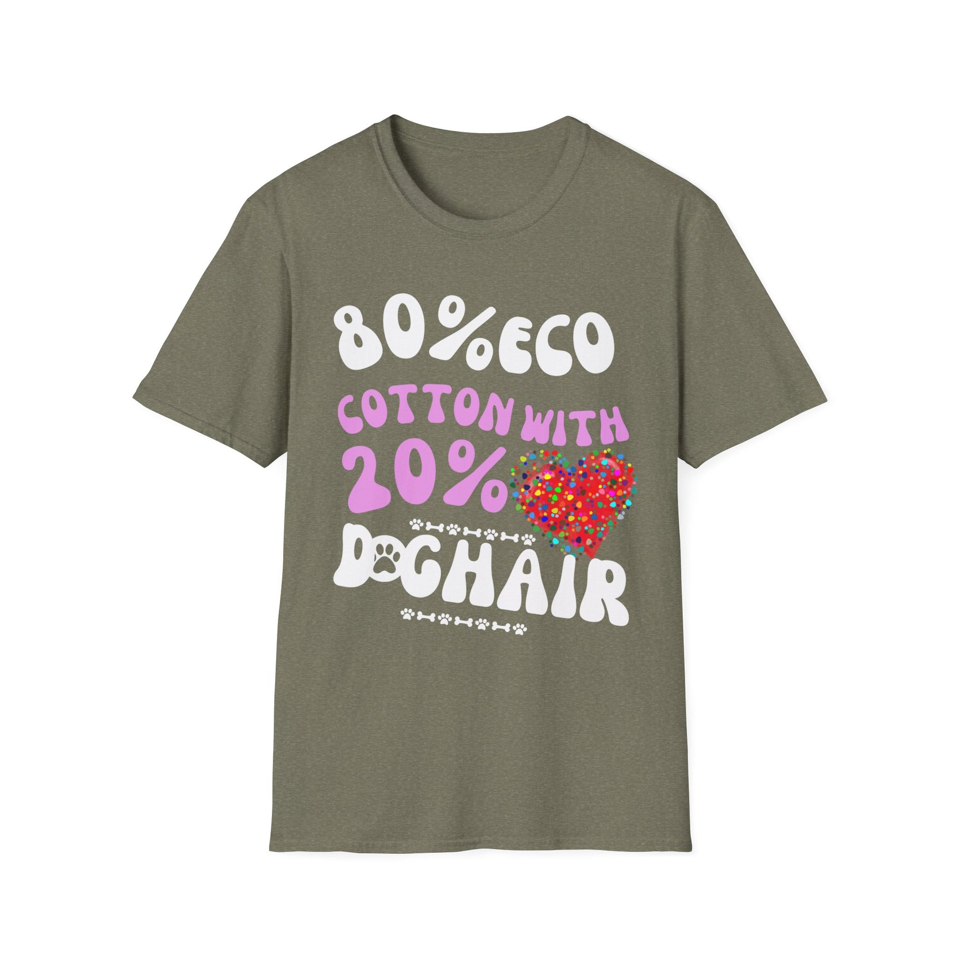 "80% COTTON 20% DOG HAIR" Unisex Softstyle T-Shirt by SniffWaggle'n'Walk™ - Sniff Waggle And Walk