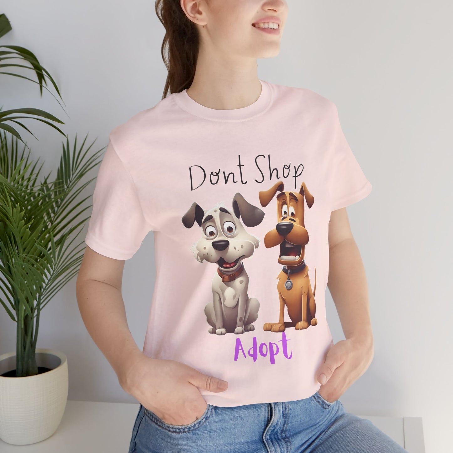Don't Shop Adopt rescue dog t-shirt — eco-friendly tee for proud adopters, Sniff Waggle And Walk
