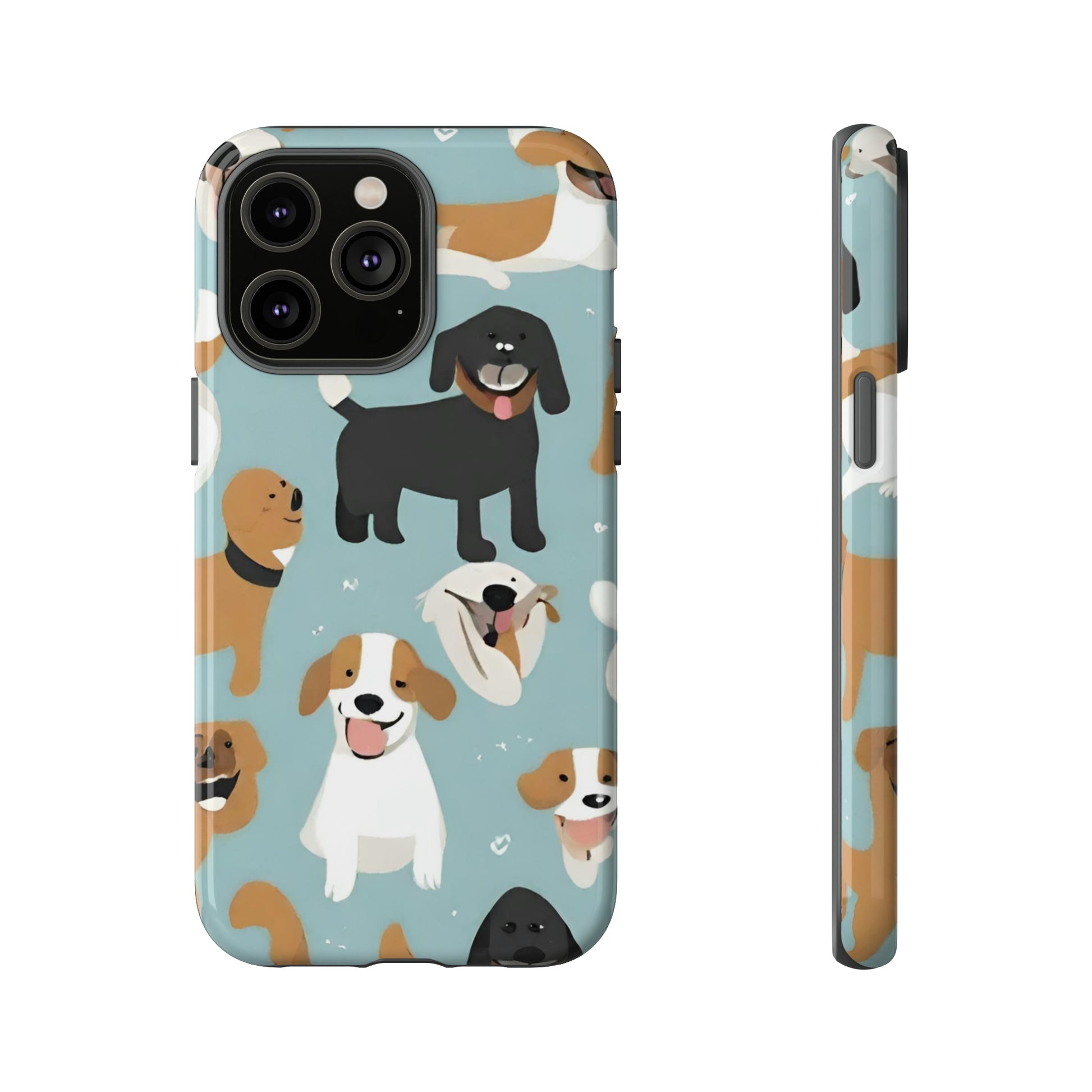 Sniffwagglendwalk™ Multi Dog Design Tough Phone Case. - Sniff Waggle And Walk