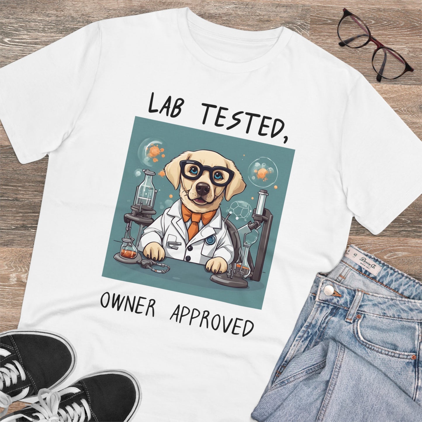 "LAB TESTED OWNER APPROVED" Organic T-shirt - Unisex by sniffwagglenwalk™ - Sniff Waggle And Walk