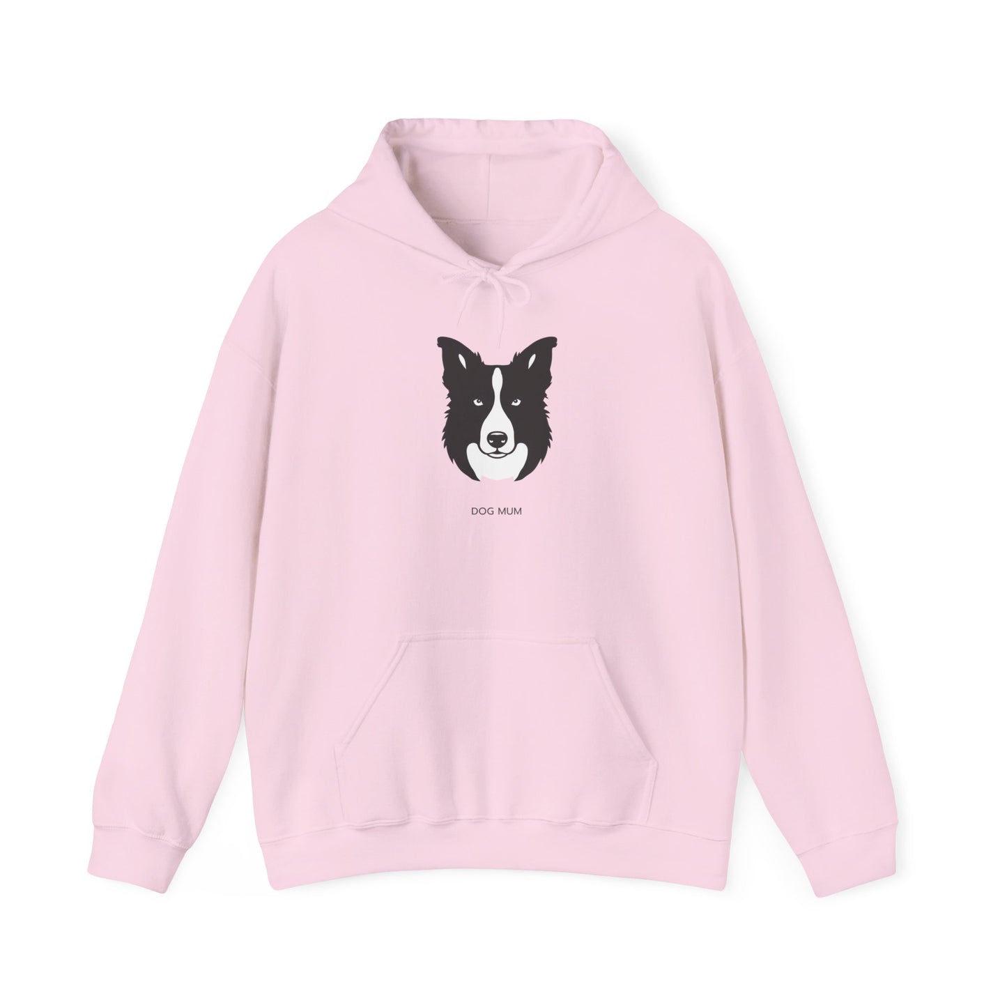 Border Collie Dog Mum hoodie close-up of chest print