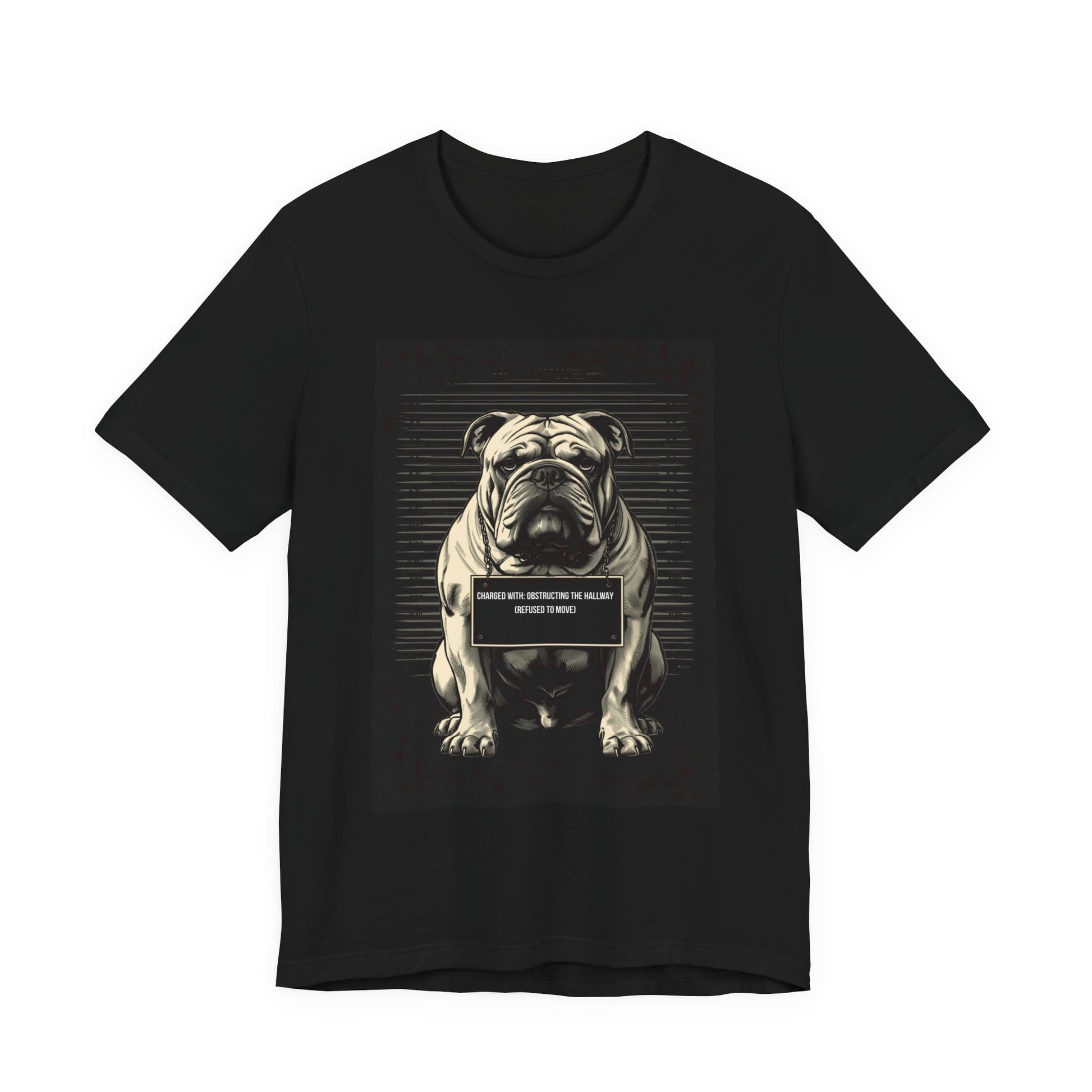 Bulldog True Crime Night Shift t-shirt, black, back view