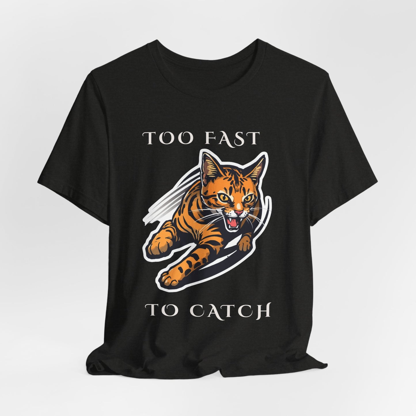 Too Fast To Catch Cat T-Shirt — Retro Racing Tiger Graphic Tee