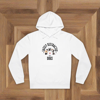 EASILY DISTRACTED BY DOGS Unisex Drummer Hoodie - Sniff Waggle And Walk