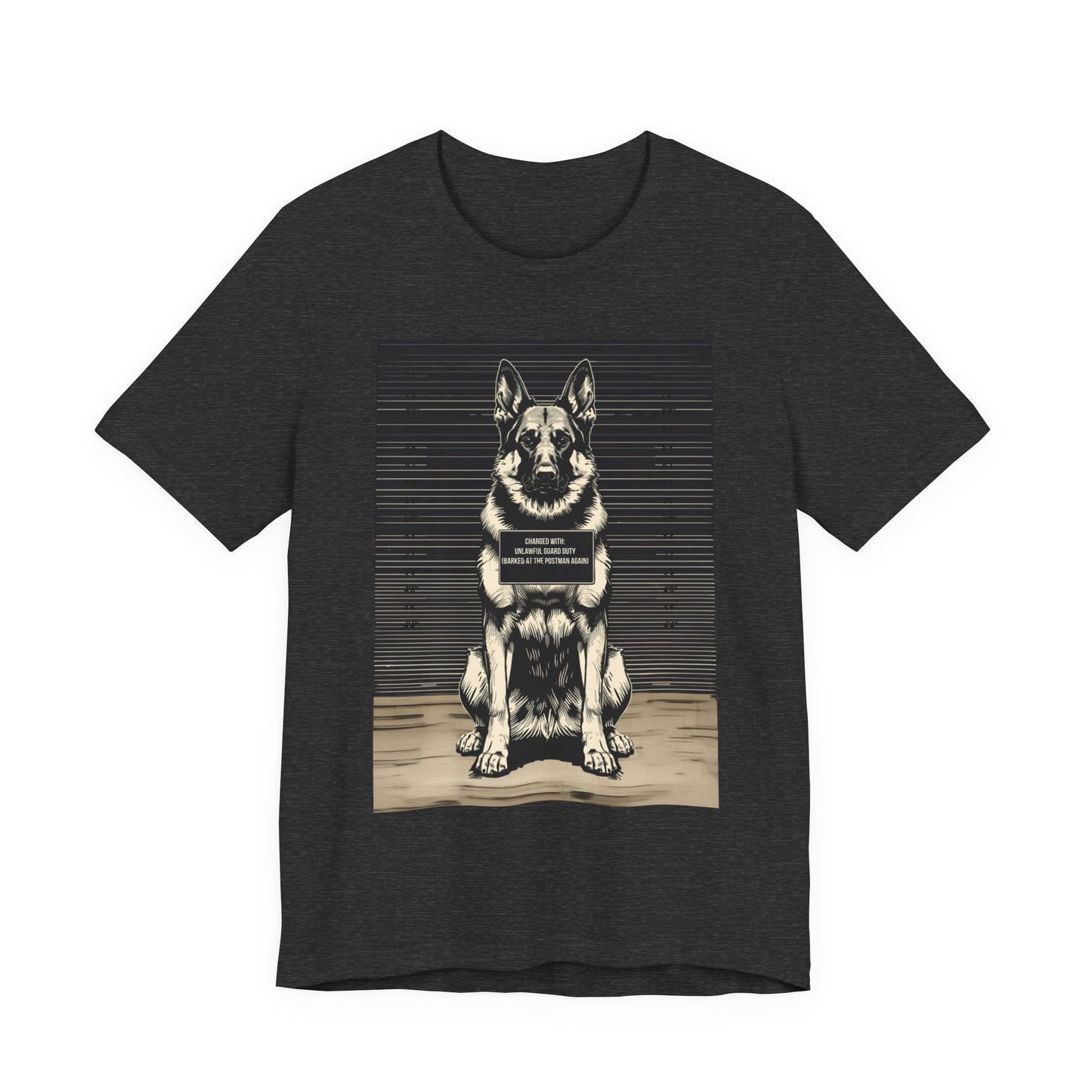German Shepherd True Crime Night Shift t-shirt, natural, back view