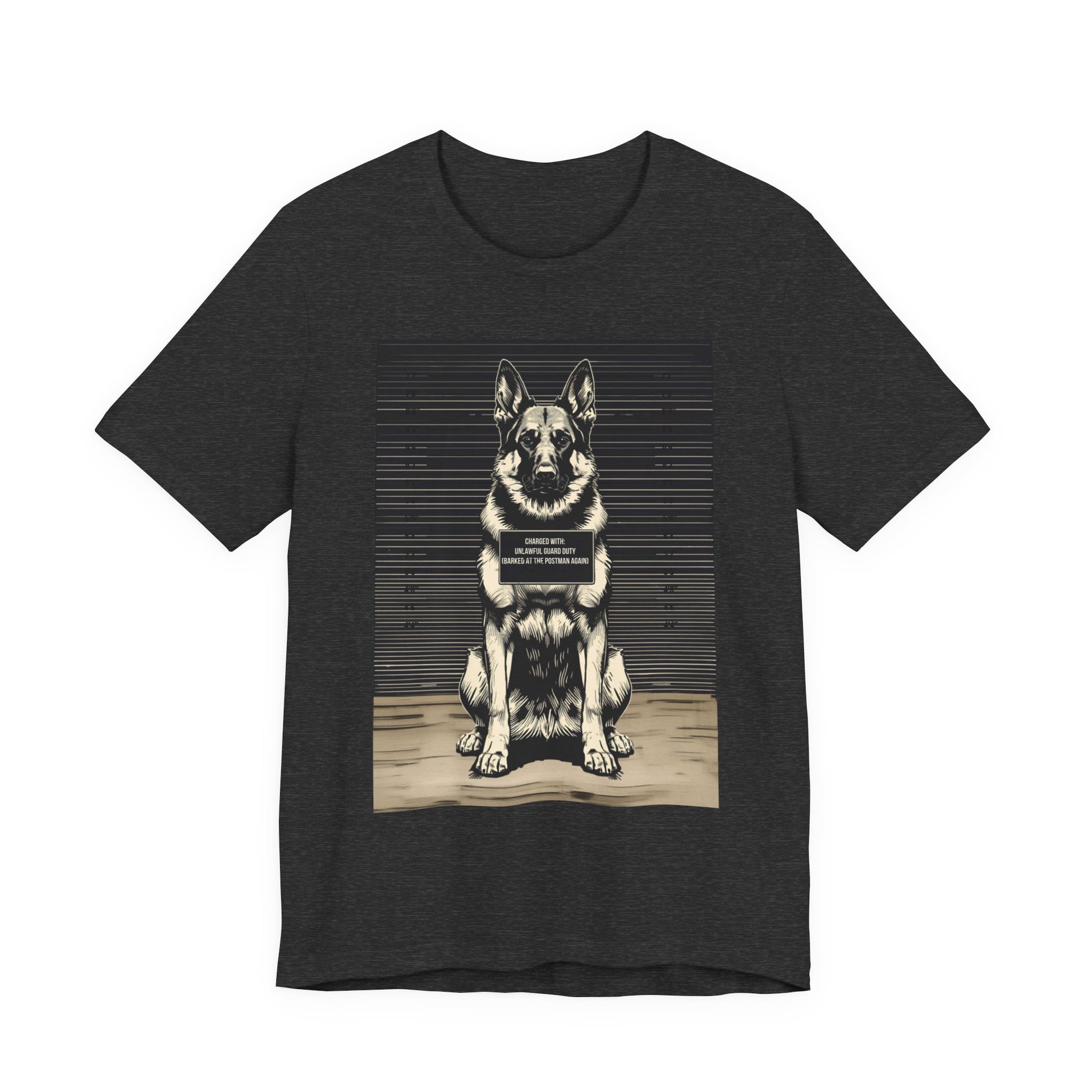 German Shepherd True Crime Night Shift t-shirt, natural, back view