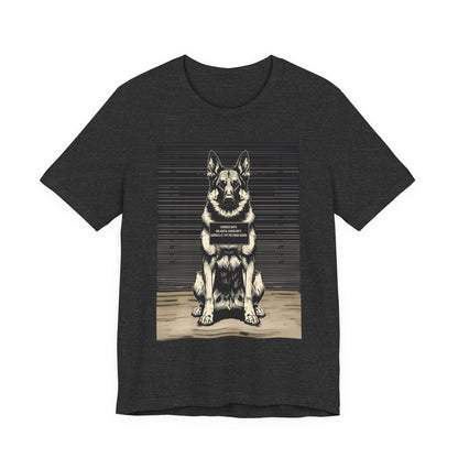 German Shepherd True Crime Night Shift t-shirt, natural, back view