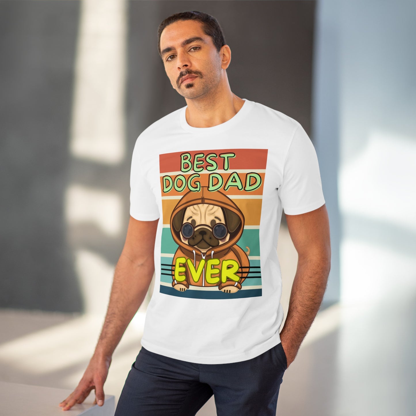 BEST DOG DAD EVER Organic Creator T-shirt - Sniff Waggle And Walk