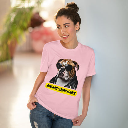 "BULLDOG SQUAD LEADER" Organic Creator T-shirt - Unisex by SniffWaggleAndWalk™ - Sniff Waggle And Walk