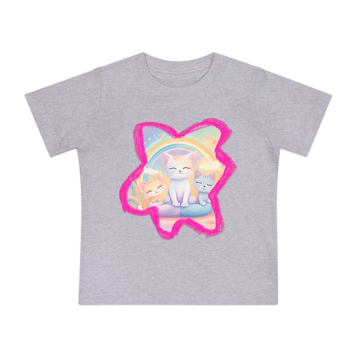 Rainbow Cats baby t-shirt — size chart