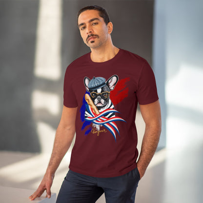 "FRENCH BULLDOG" Organic Creator T-shirt - Unisex by SniffWaggleandWalk™ - Sniff Waggle And Walk