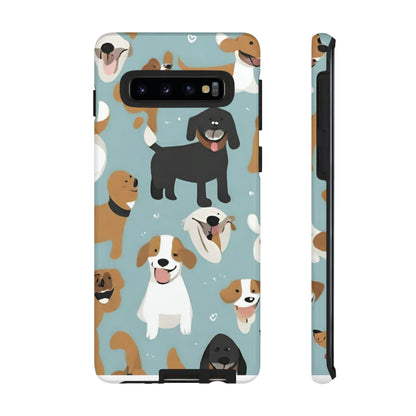 Sniffwagglendwalk™ Multi Dog Design Tough Phone Case. - Sniff Waggle And Walk