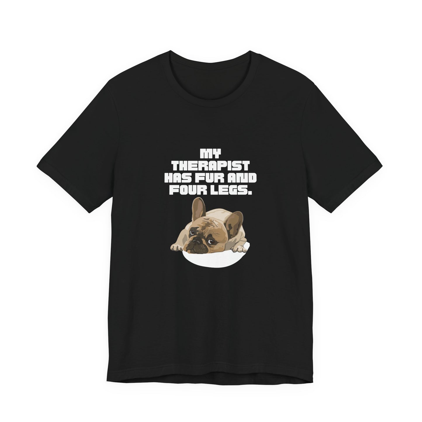 My Therapist Has Fur and Four Legs t-shirt in Maroon, front view
