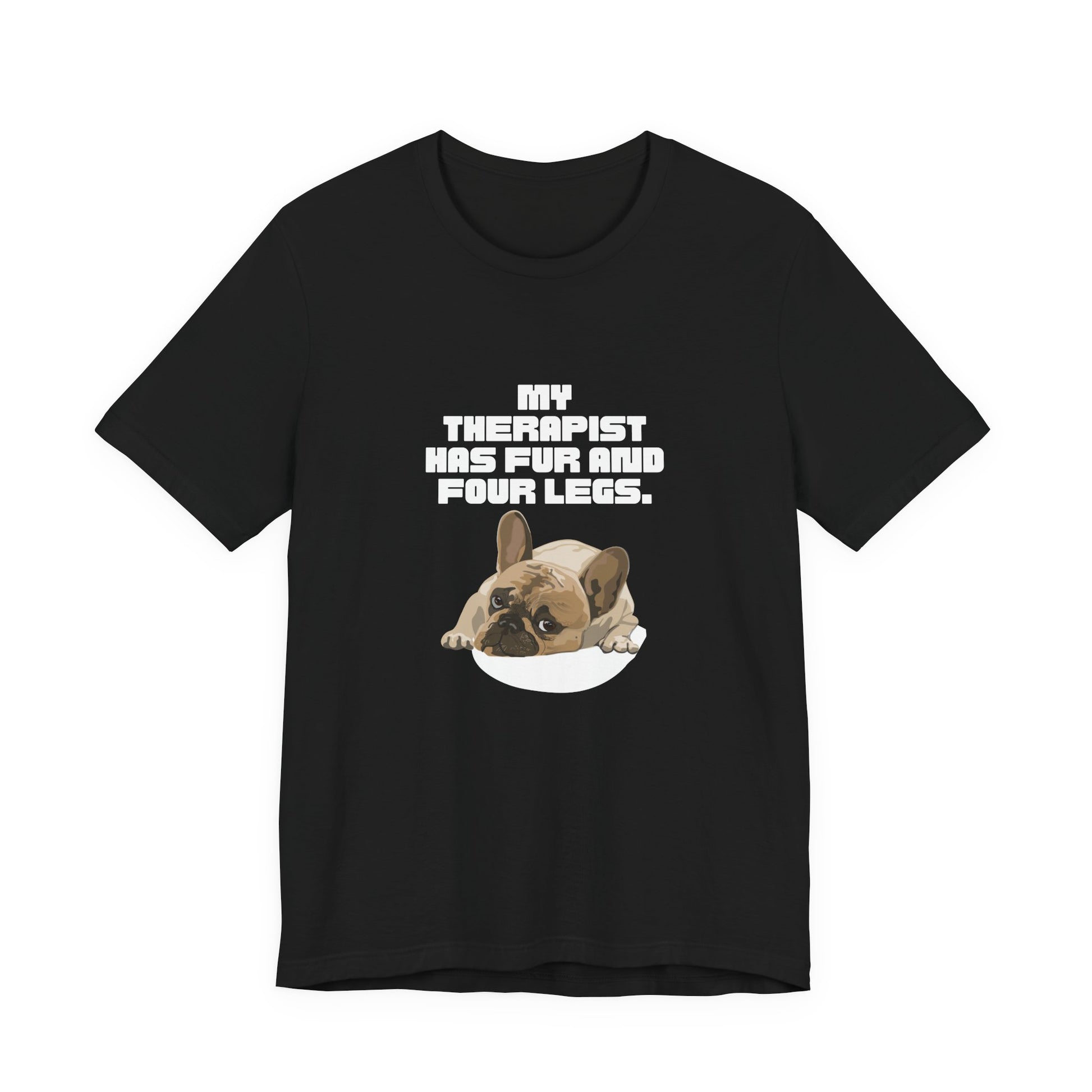 My Therapist Has Fur and Four Legs t-shirt in Maroon, front view