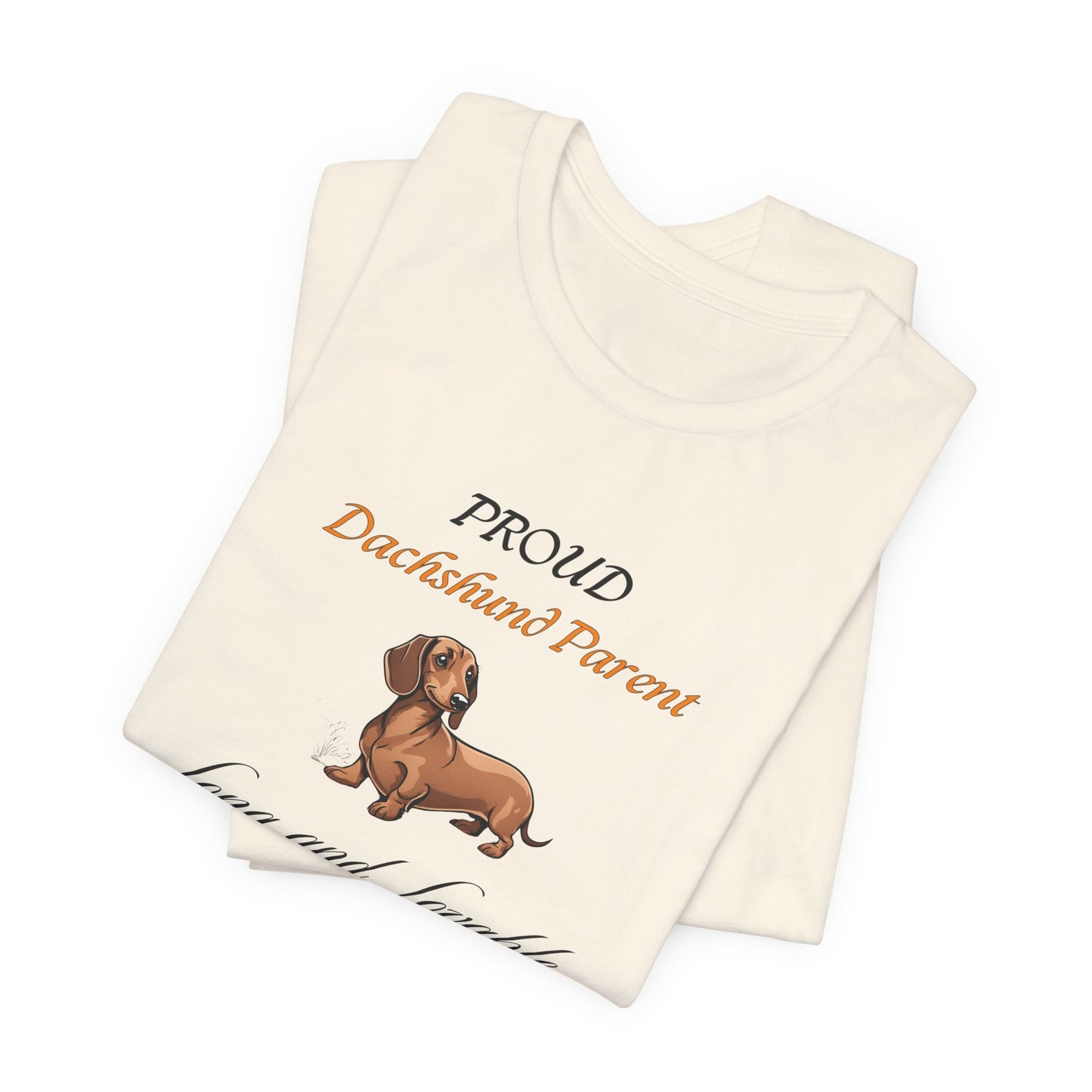 Proud Dachshund Parent Athletic Heather t-shirt flat lay