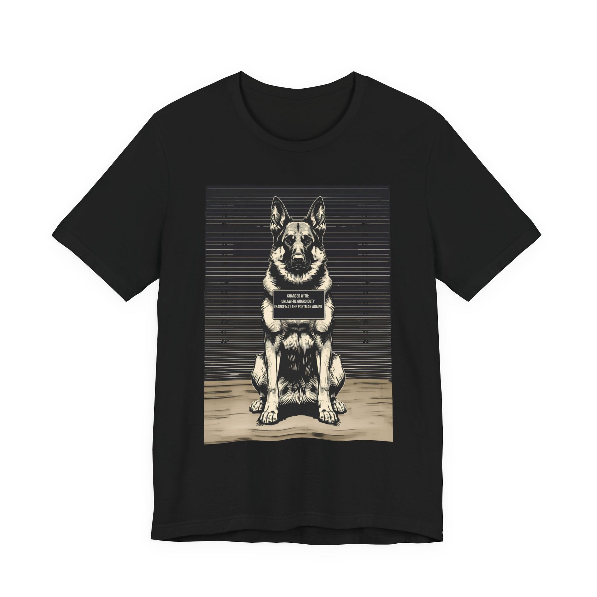 Natural colourway of the German Shepherd True Crime Night Shift t-shirt