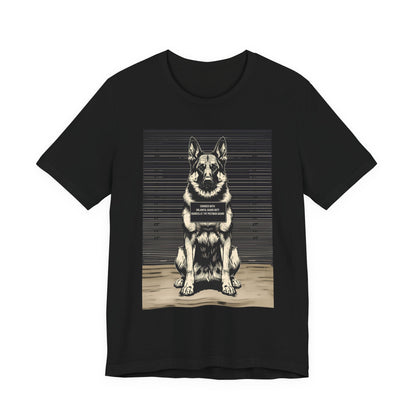 Natural colourway of the German Shepherd True Crime Night Shift t-shirt