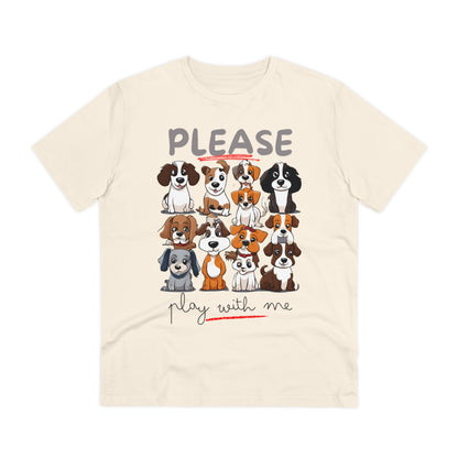 "PLEASE PLAY WITH ME" Soft Organic T-shirt - Unisex - Sniff Waggle And Walk