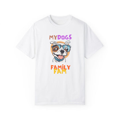 MY DOGS FAMILY FAM Unisex Garment-Dyed T-shirt - Sniff Waggle And Walk