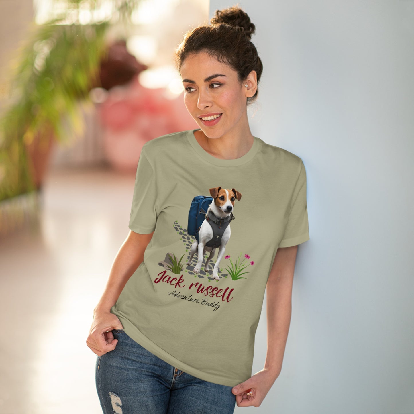 "JACK RUSSELL ADVENTURE BUDDY" Organic Creator T-shirt - Unisex by Sniffwaggleandwalk™ - Sniff Waggle And Walk