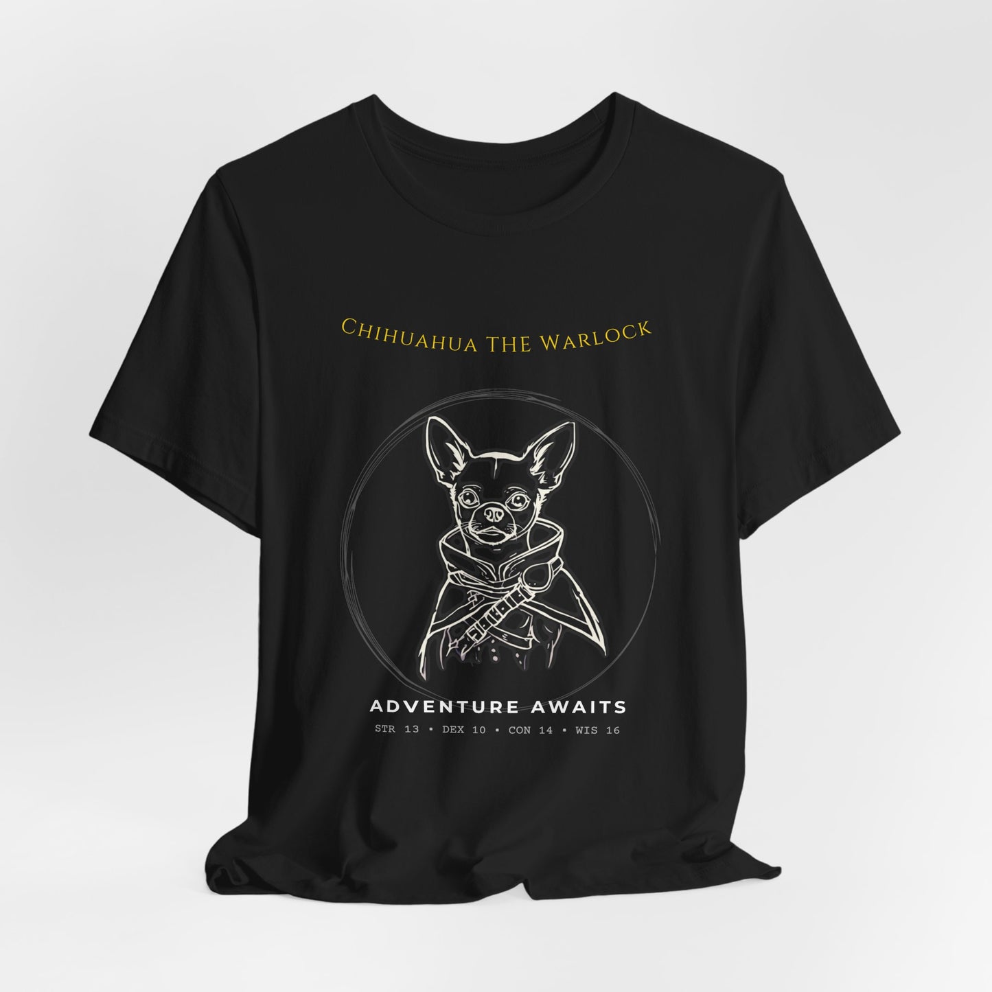 Chihuahua the Warlock Tee — Adventure Awaits Graphic T-Shirt