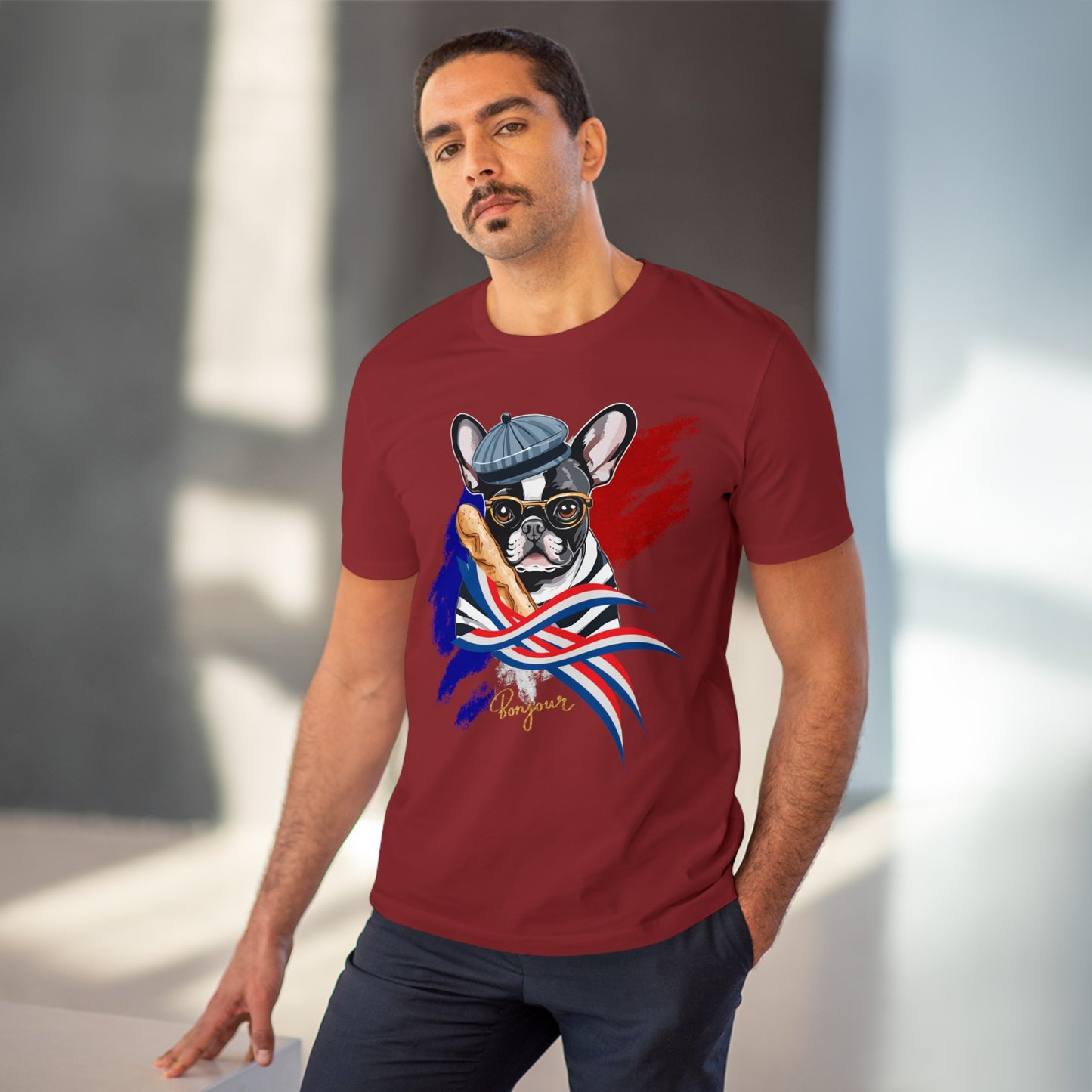 "FRENCH BULLDOG" Organic Creator T-shirt - Unisex by SniffWaggleandWalk™ - Sniff Waggle And Walk