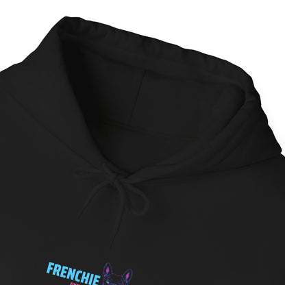 Frenchie neon graphic hoodie close-up of chest print