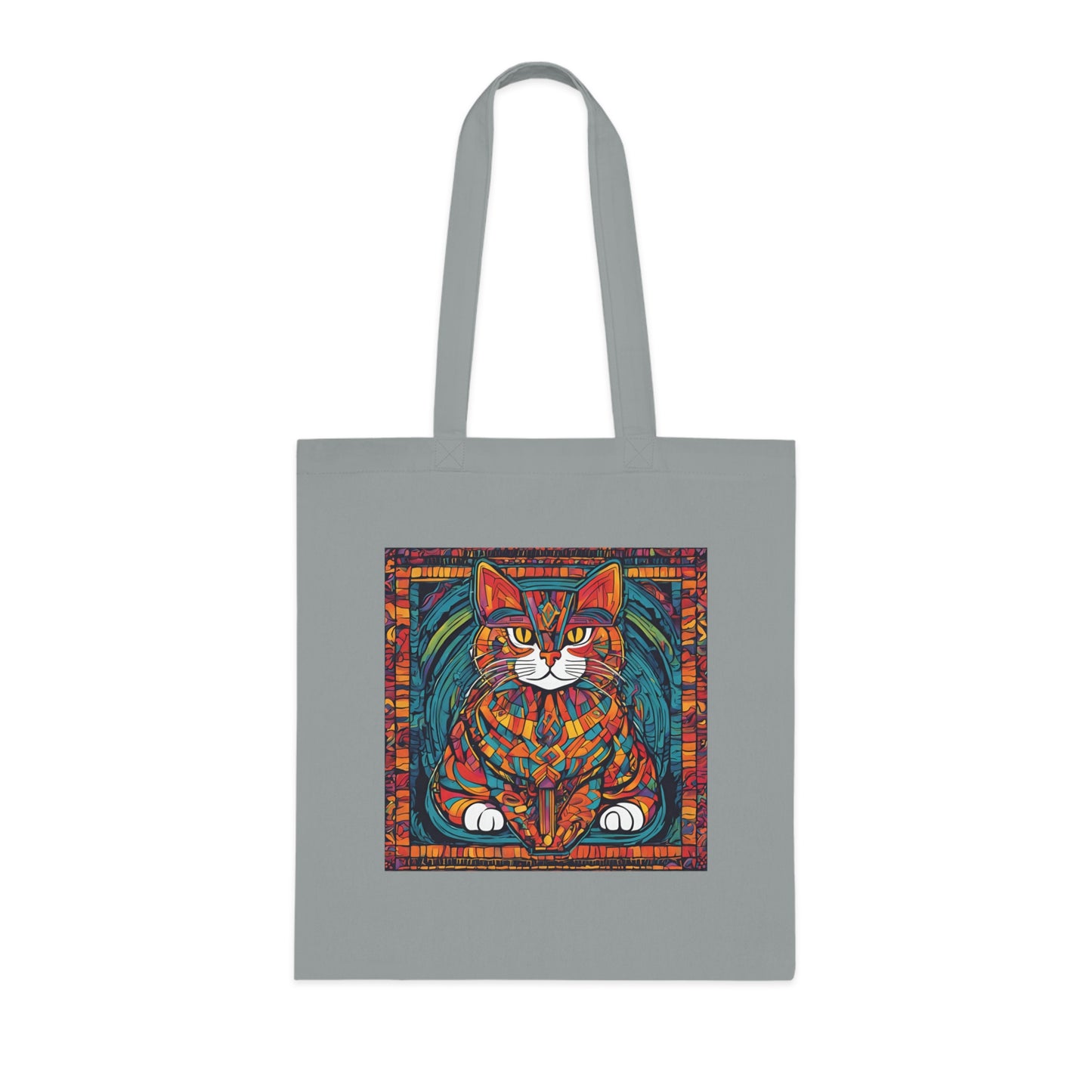 Cat Tote Bag - Stained Glass Cat Design-Sniffwaggleandwalk™